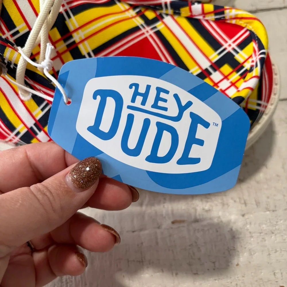 Hey Dude x Caddyshack NWT size 11 Men’s Wally Slip On Plaid Canvas Loafers Golf - Picture 6 of 12